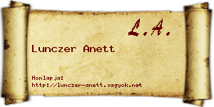 Lunczer Anett névjegykártya