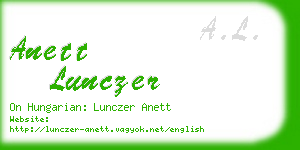 anett lunczer business card